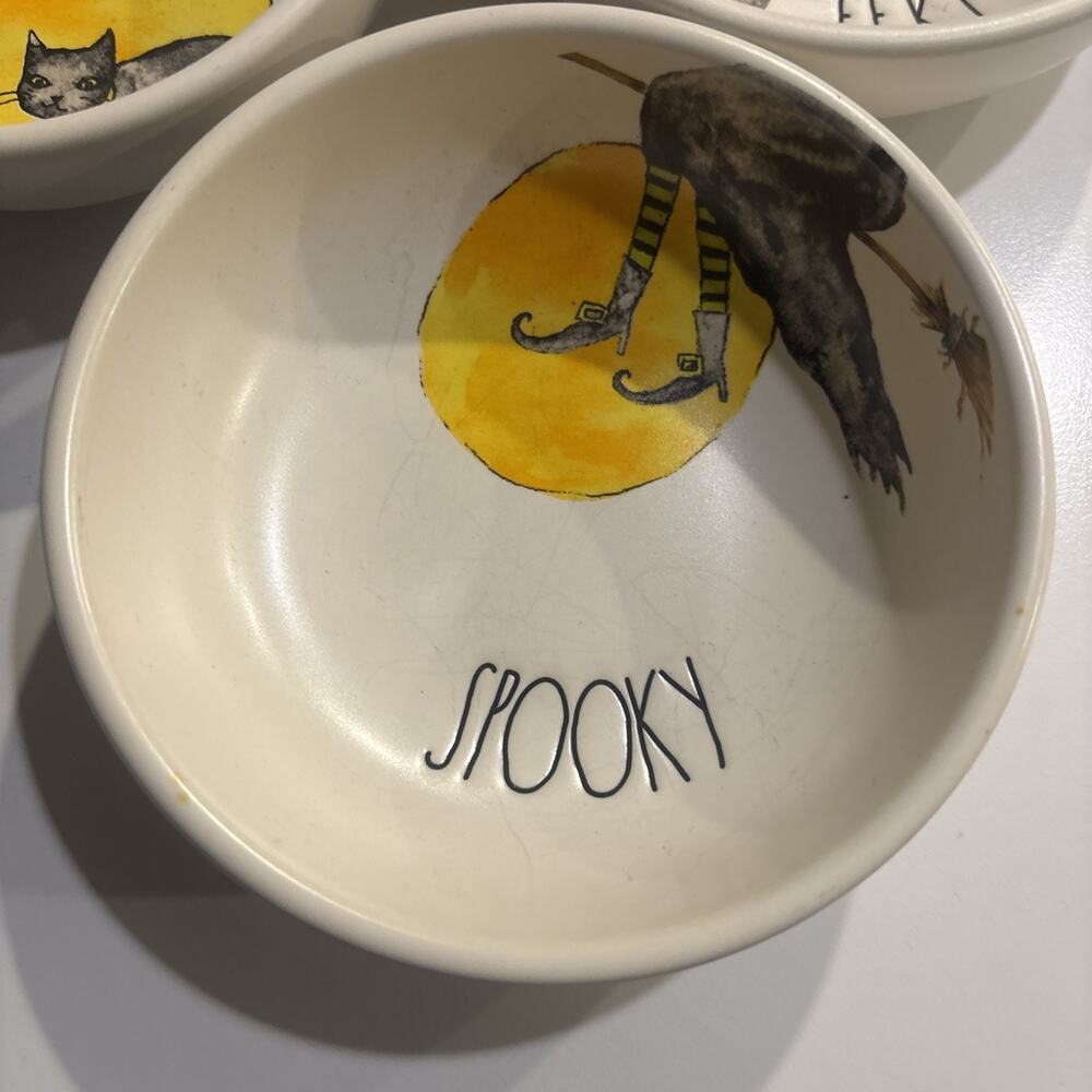 Rae Dunn Halloween Tasting Bowls Spooky Boo Eek 3-PC Set NWT - Picture 2 of 5